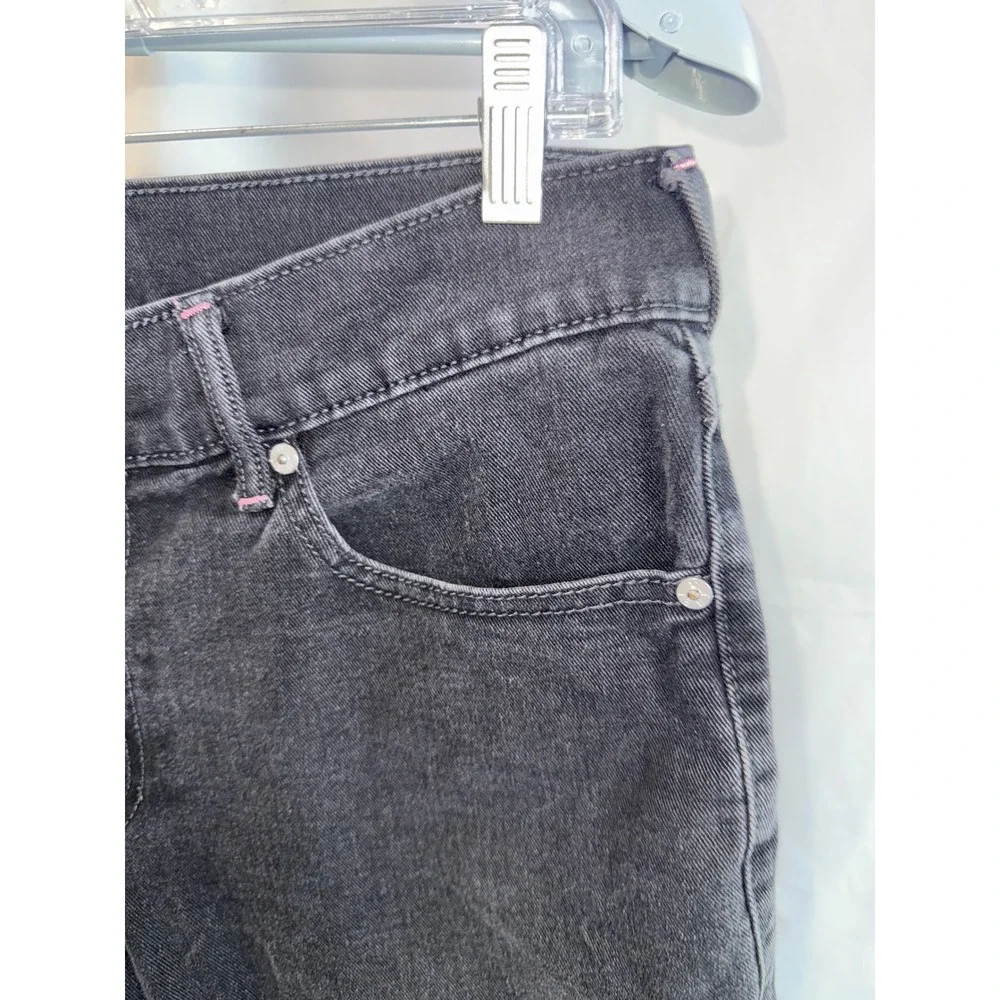 True Religion Geno Relaxed Slim Jeans Black Pink Stitching 33 Mens